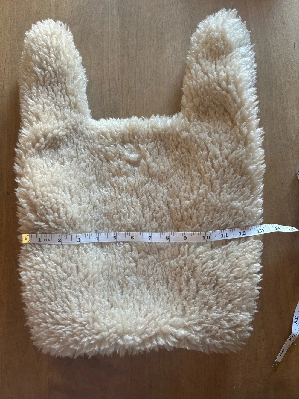 FP One Cream Faux Sherpa Tote Bag Teddy Texture Boho Minimalist Cottagecore